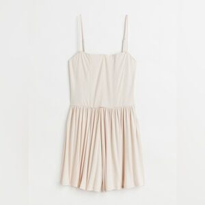 Elegant Tan Spaghetti Strap Romper